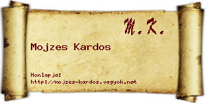 Mojzes Kardos névjegykártya